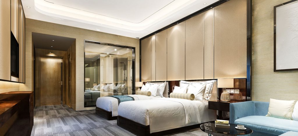 Stylish Hotel Room With Led Lighting